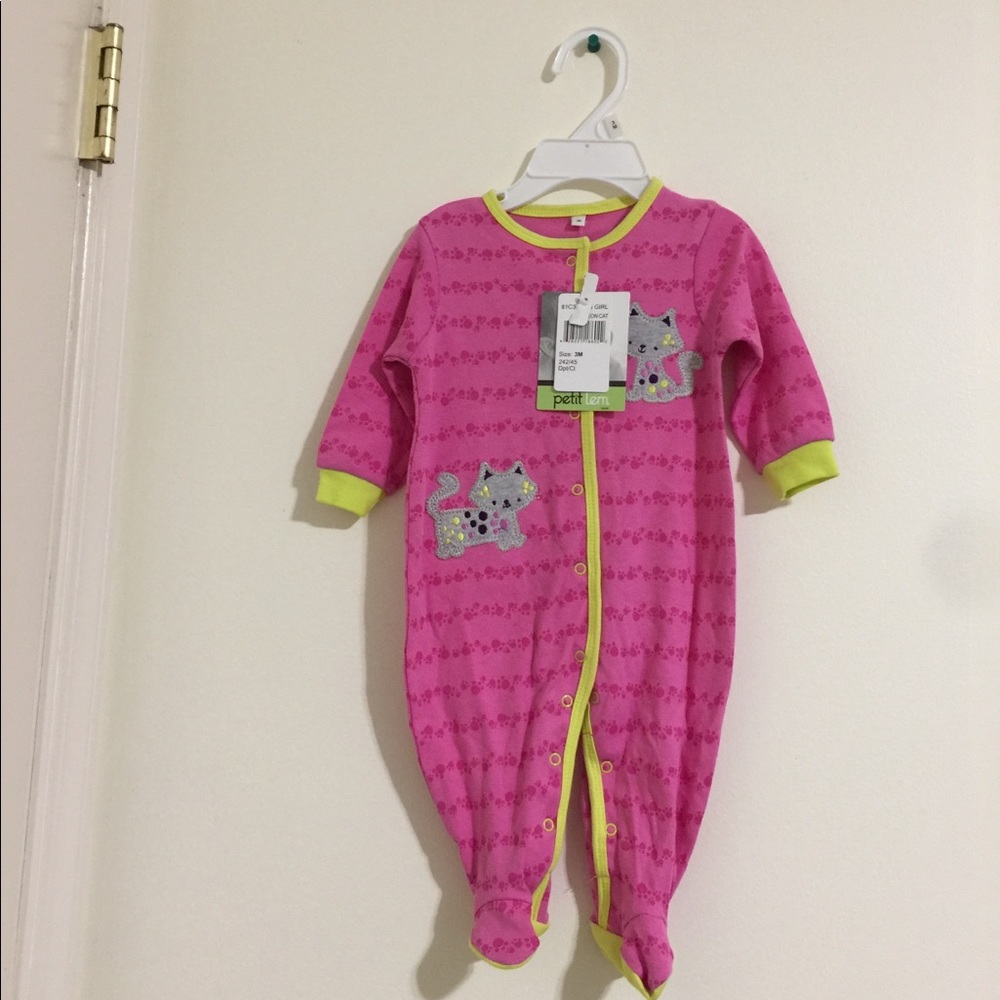 Petit lem Girl print Neon Cat cotton Sleepwear